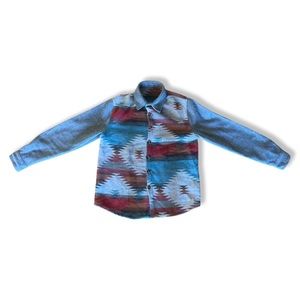 Men Geo Print Curved Hem Overcoat